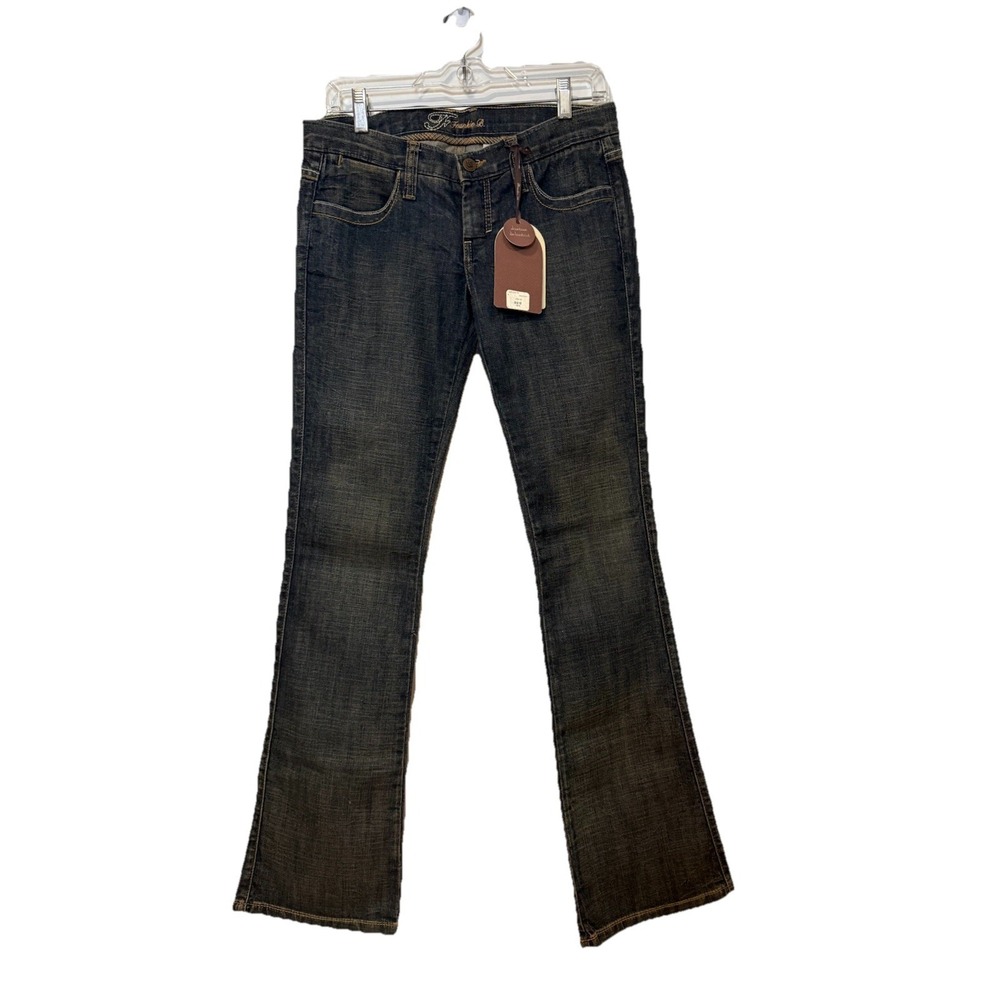 NWT‎ Frankie B. Y2K Dark Low Rise Downtown Slim Bootcut Crystal Jeans Sz 8 $304